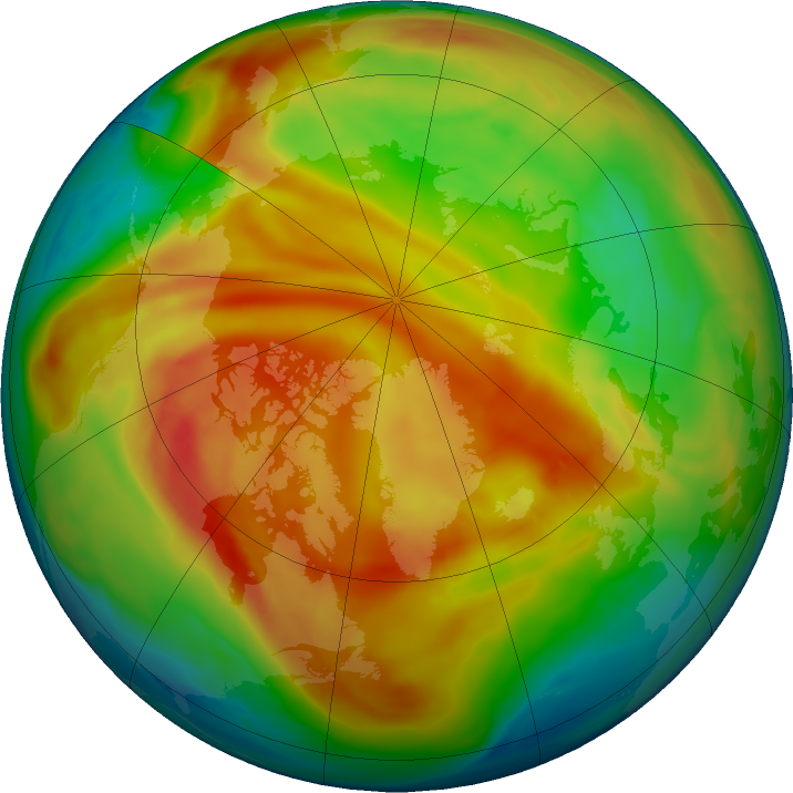 Arctic ozone map for 26 January 2021